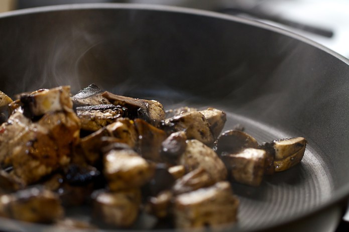frying mushrooms