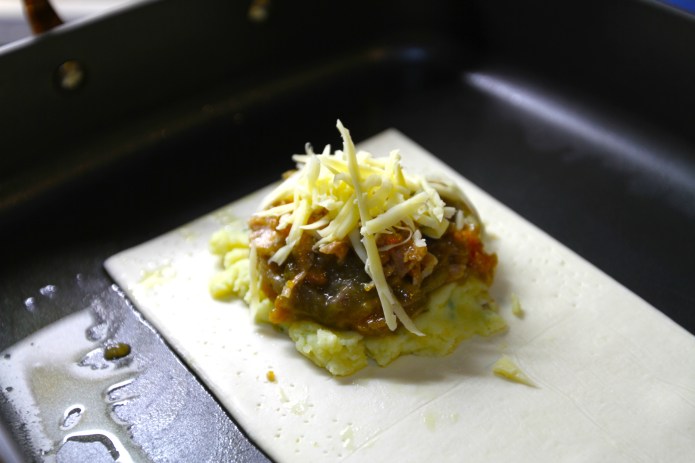 add chicken and cheese